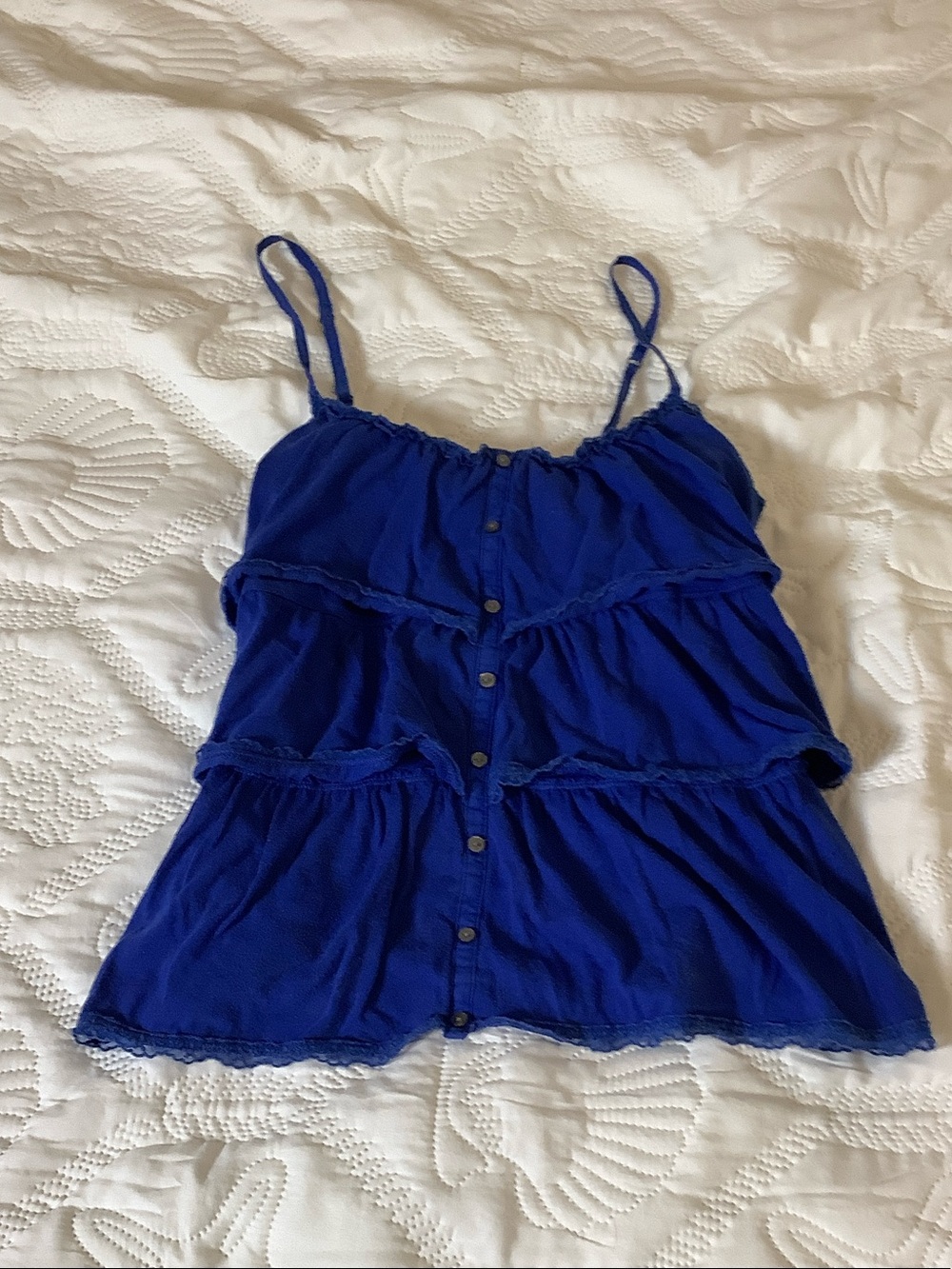 Hollister Royal Blue Tiered Button-Front Camisole
